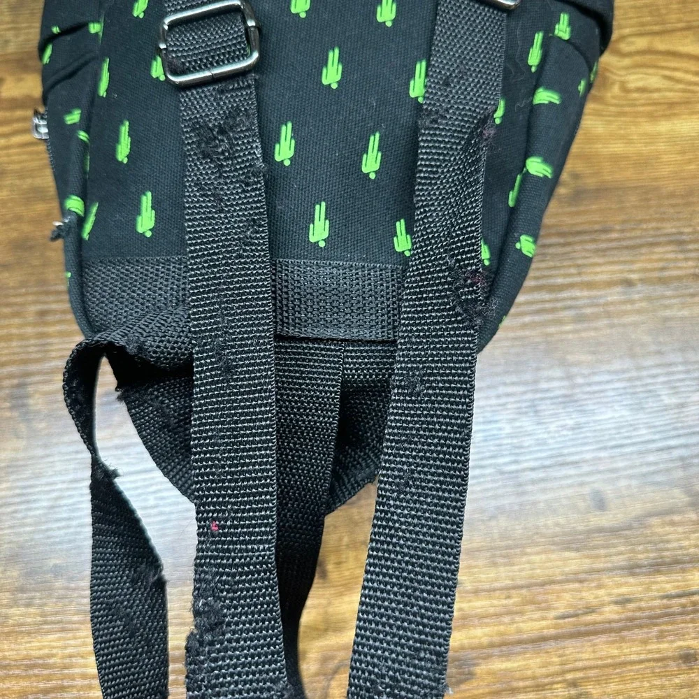 Billie Eilish Blohsh Mini Backpack Black Green Canvas Small Daypack Bag FLAW